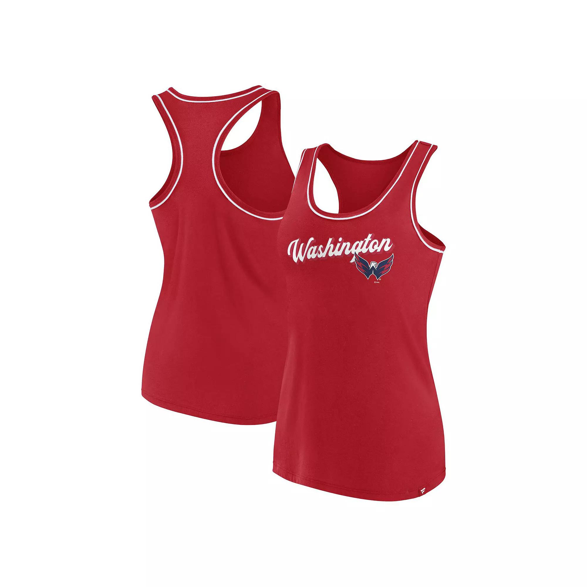 Women's Fanatics Branded Black Milwaukee Bucks Wordmark Logo Racerback Tank Top,  Product Image