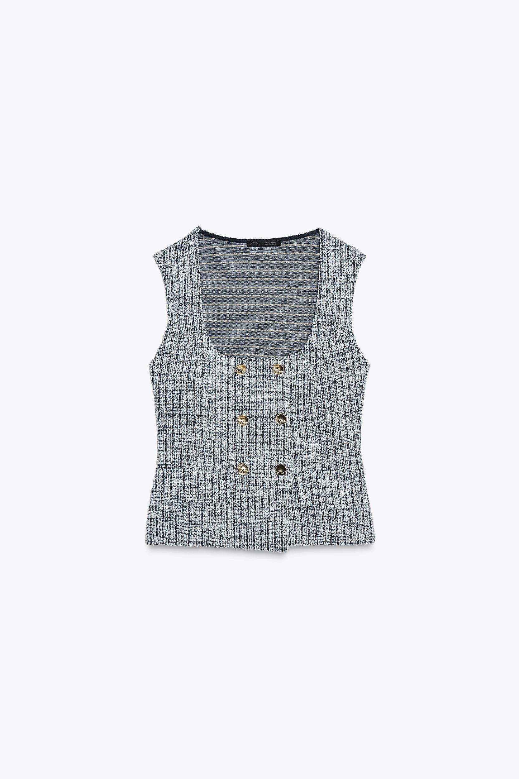 BUTTONED JACQUARD TEXTURED TOP Product Image
