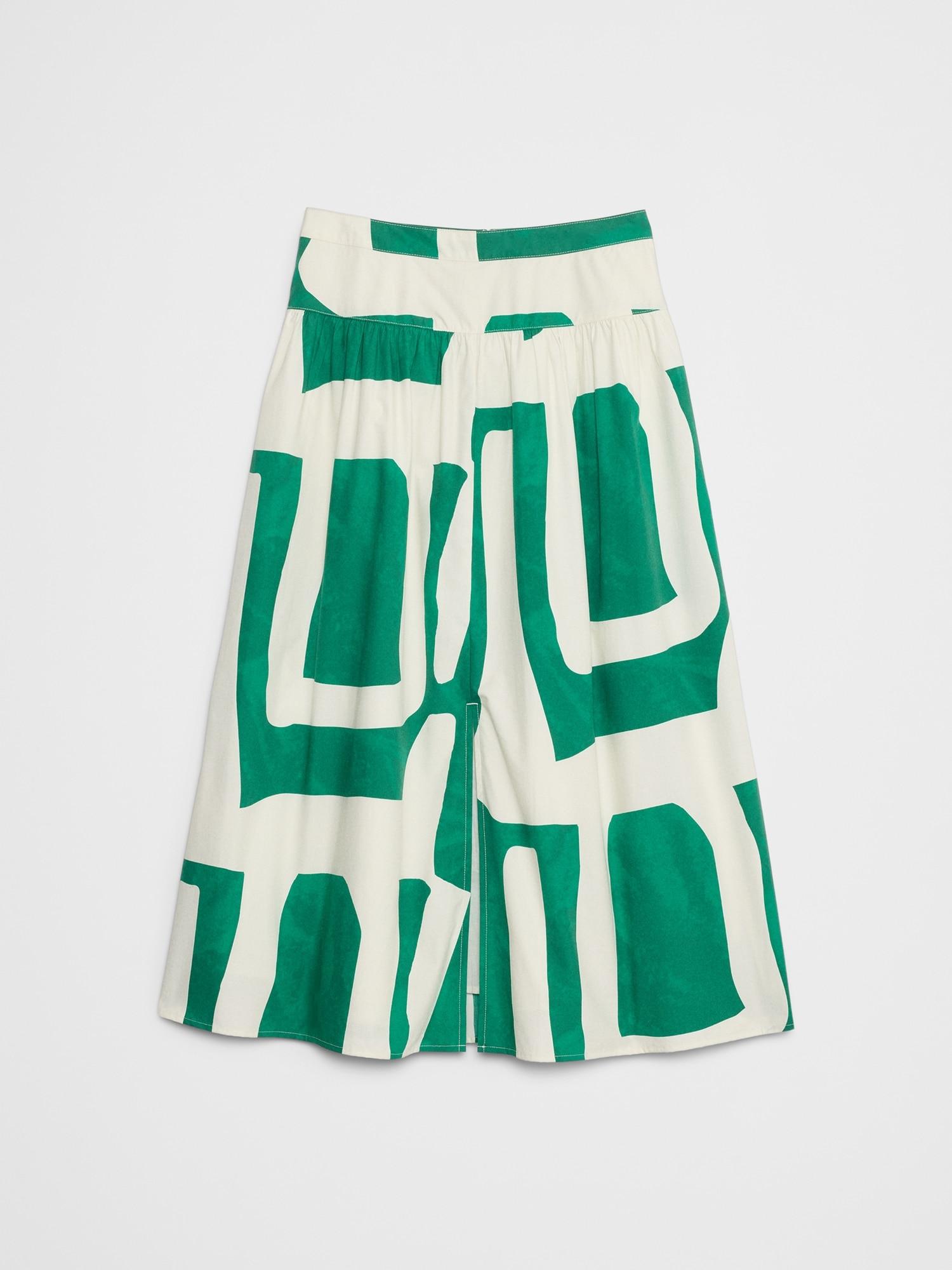 Poplin Dropped-Waist Maxi Skirt Product Image