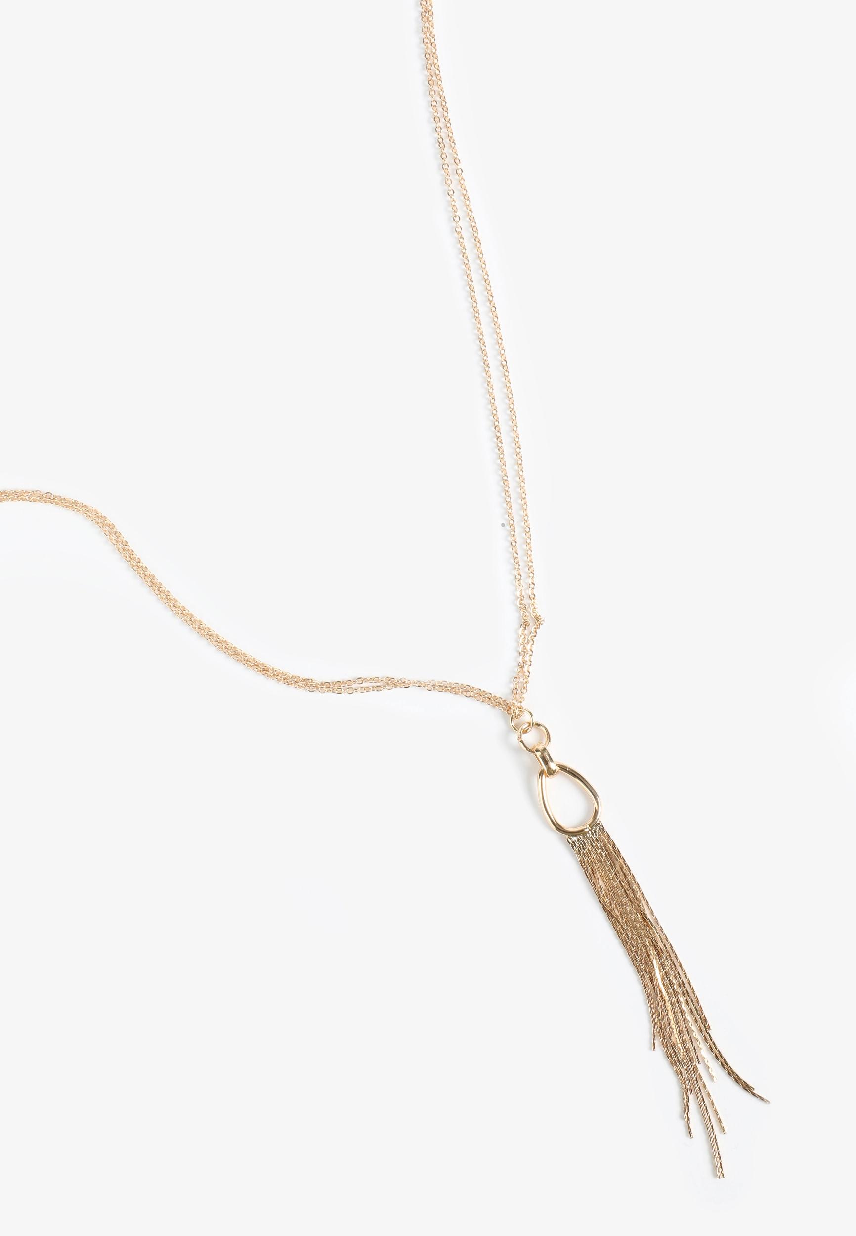 Gold Tassel Pendant Necklace Product Image