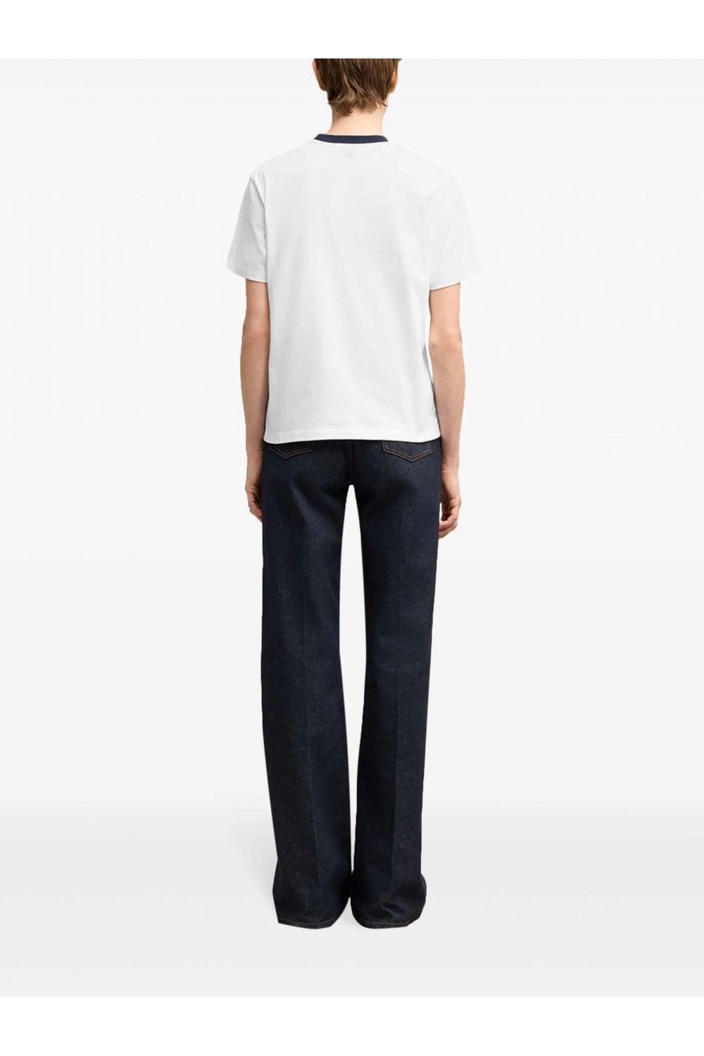 AMI ALEXANDRE MATTIUSSI Ami Paris Organic Cotton Logo Graphic T-shirt In White Product Image