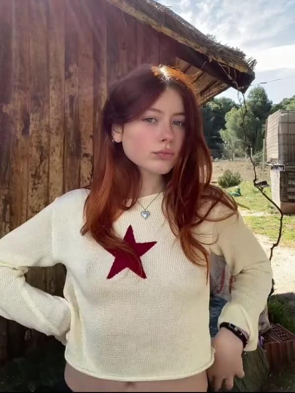 Star Crochet Knit Cropped Knit Top Product Image