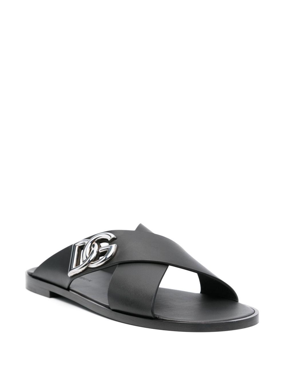DG-logo leather sandals Product Image