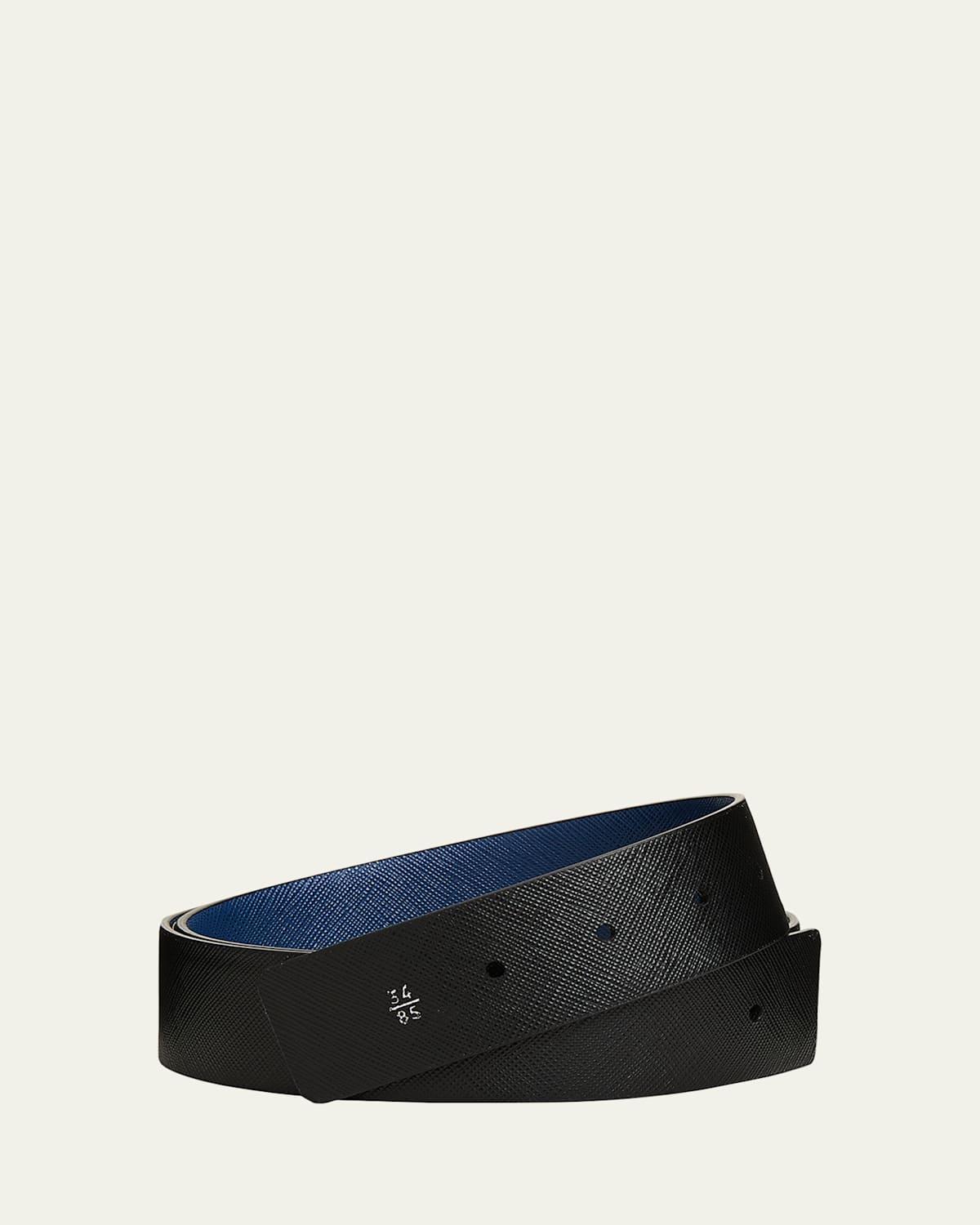Mens Reversible Saffiano Leather Belt Strap Product Image
