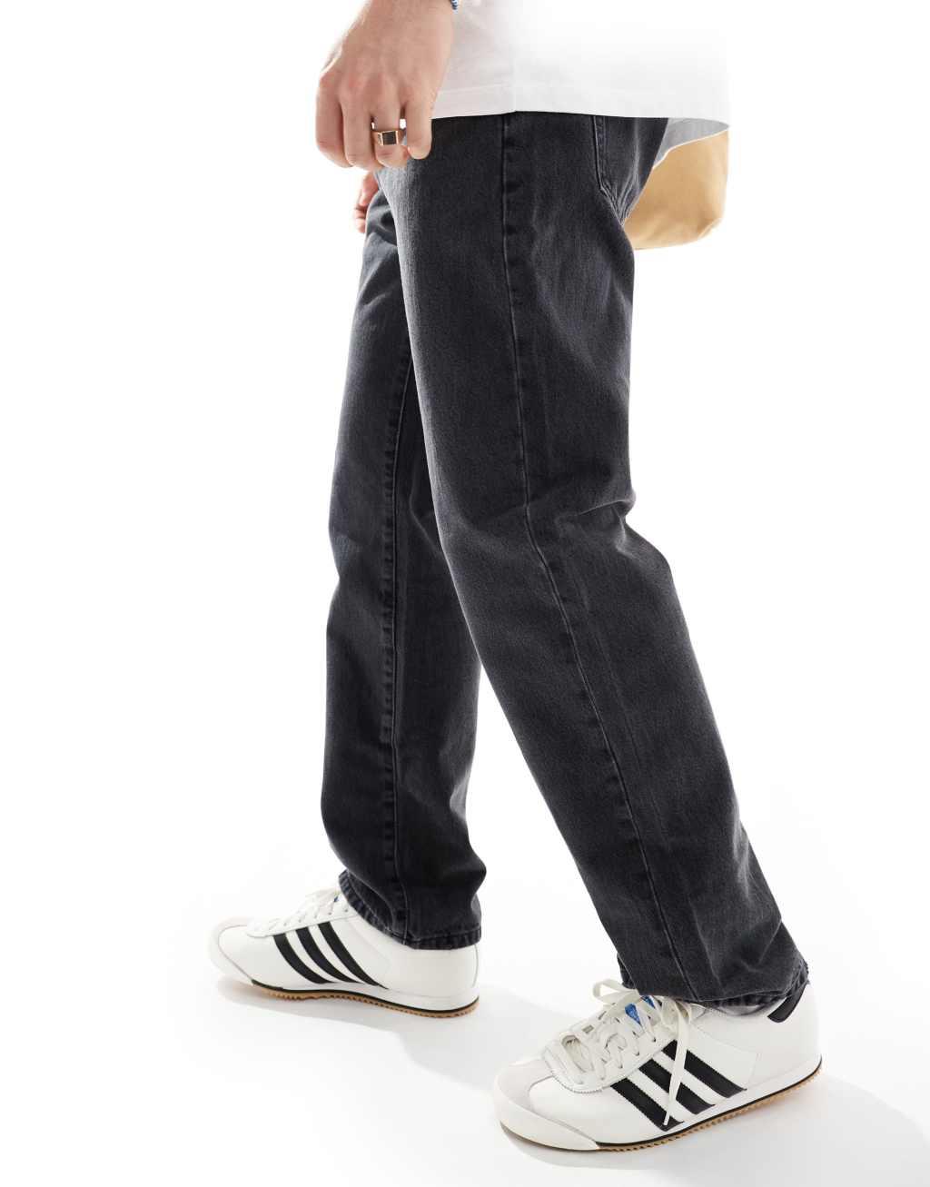 Only & Sons Edge straight fit jeans in black wash Product Image