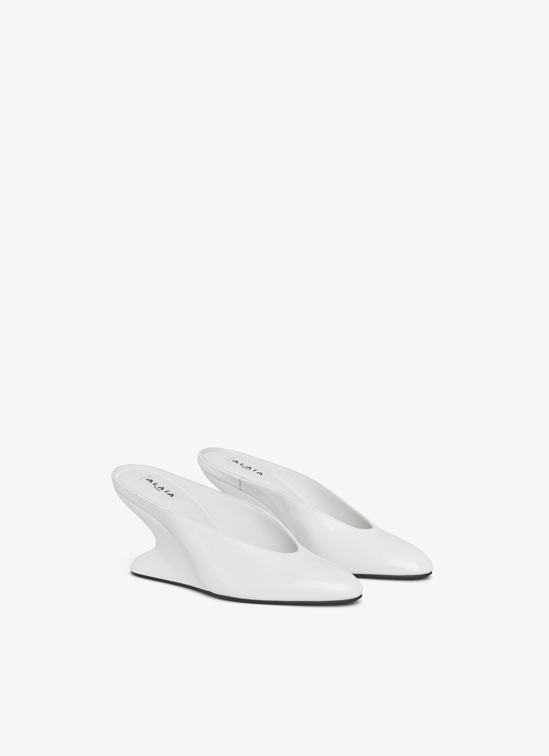 WHITE CURVE WEDGE MULES Product Image