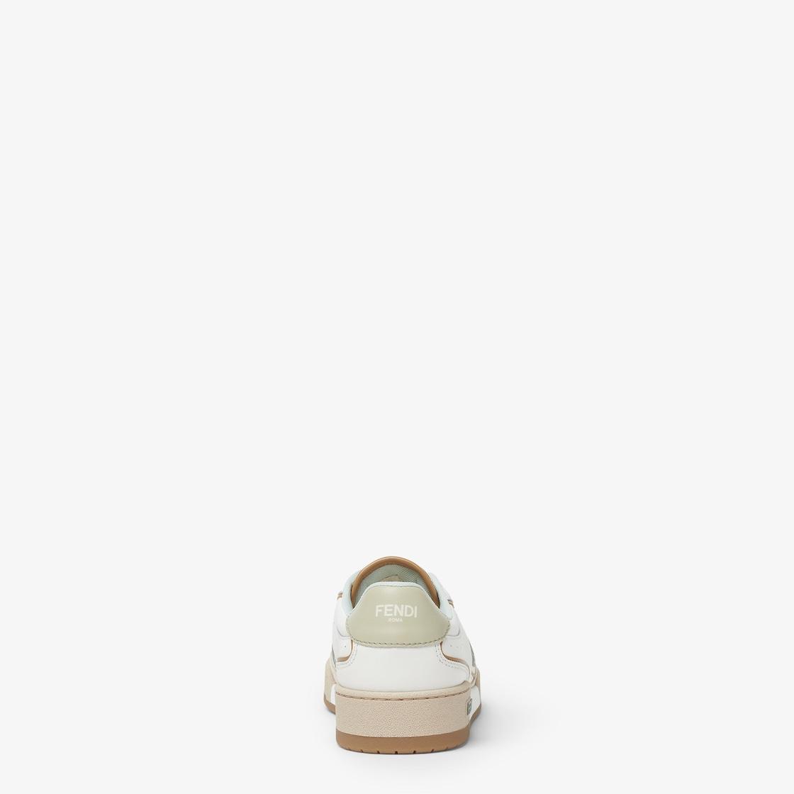 Fendi MatchWhite and brown leather and suede low tops Product Image