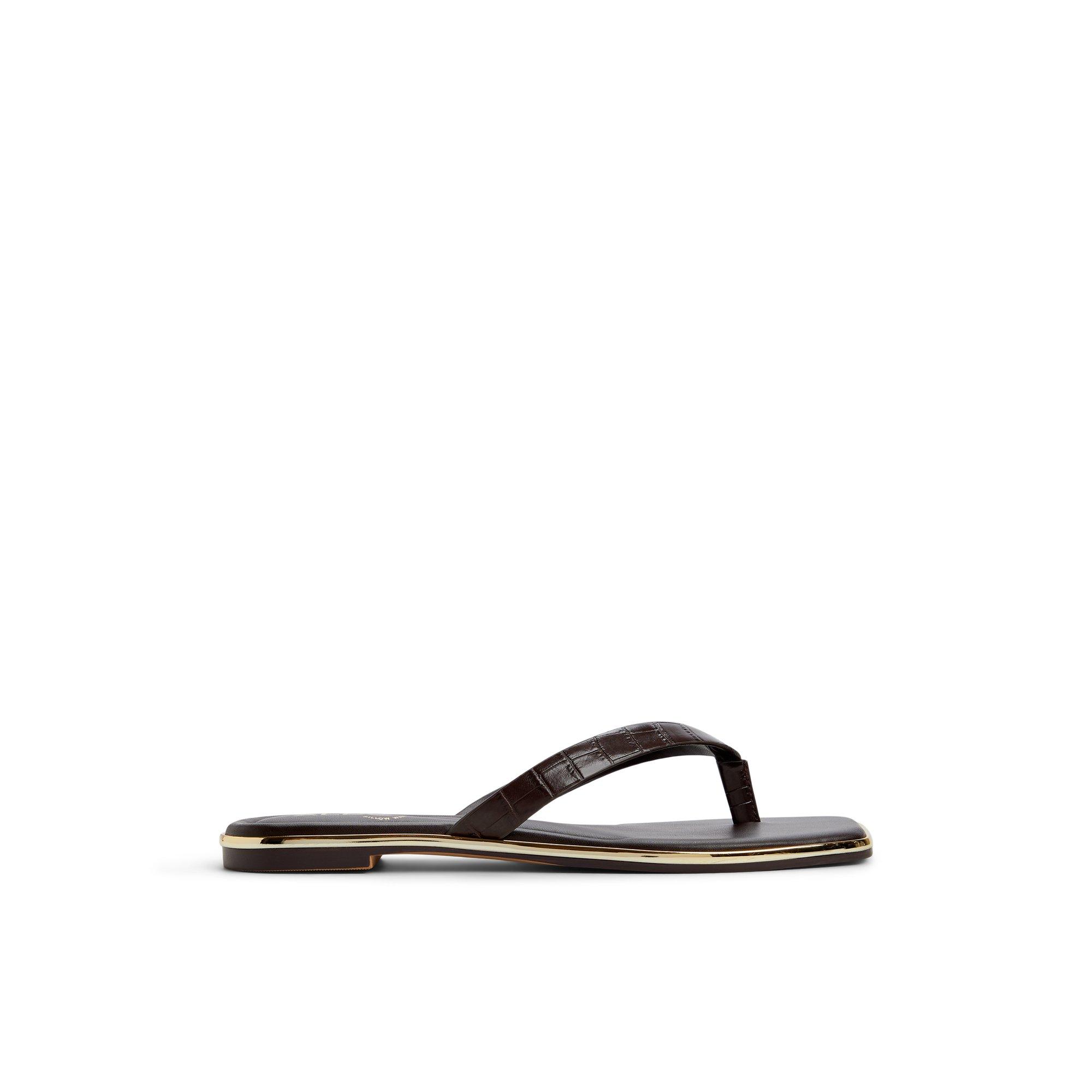 Theao Dark Brown Women's Thong Sandals | ALDO US Product Image