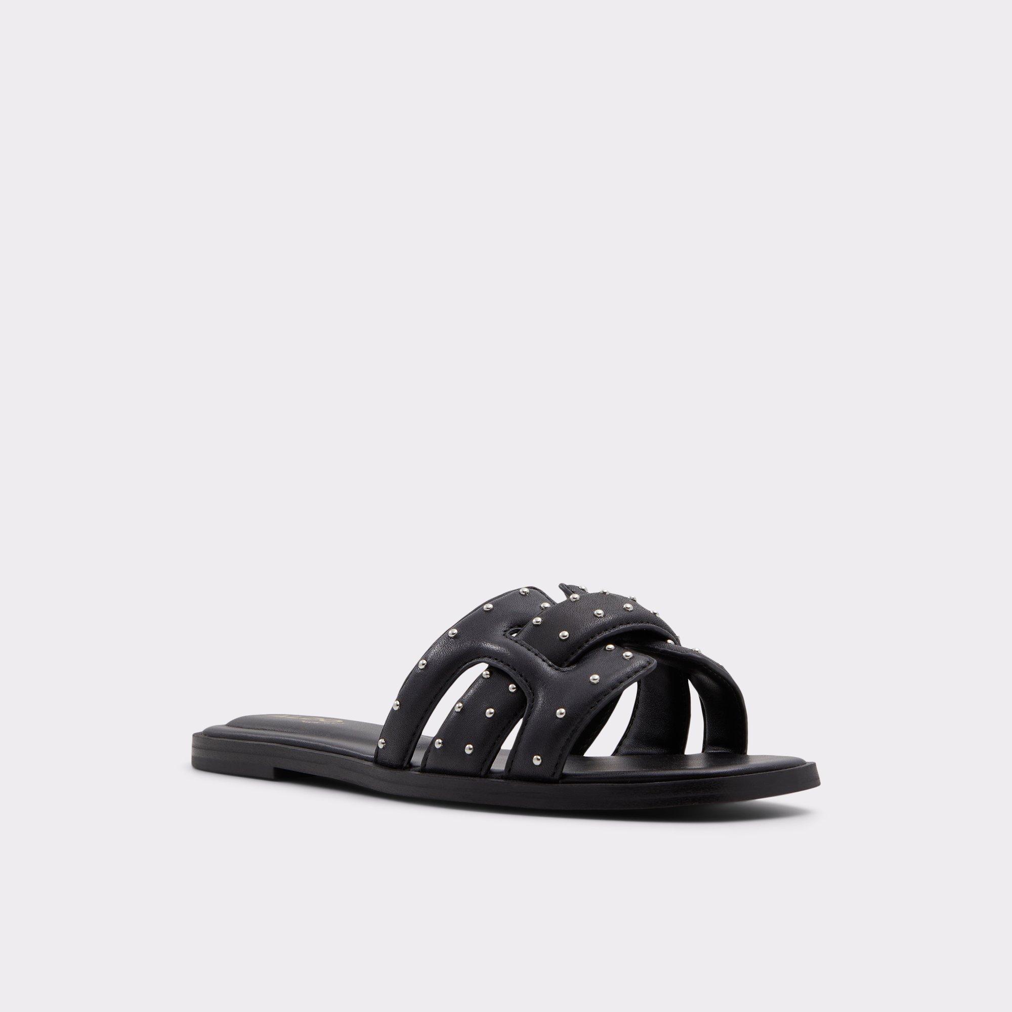 Theao Black Women's Flat Sandals | ALDO US Product Image