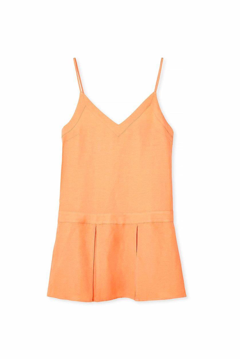 Linen Blend V-neck Mini Dress Product Image