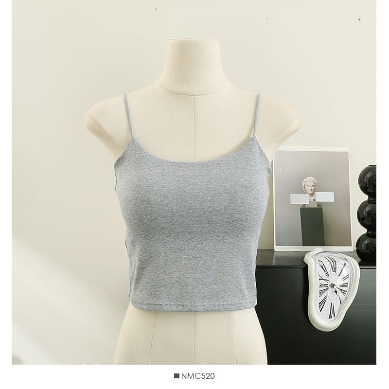 Open-Back Plain Cami Top with Pads Product Image