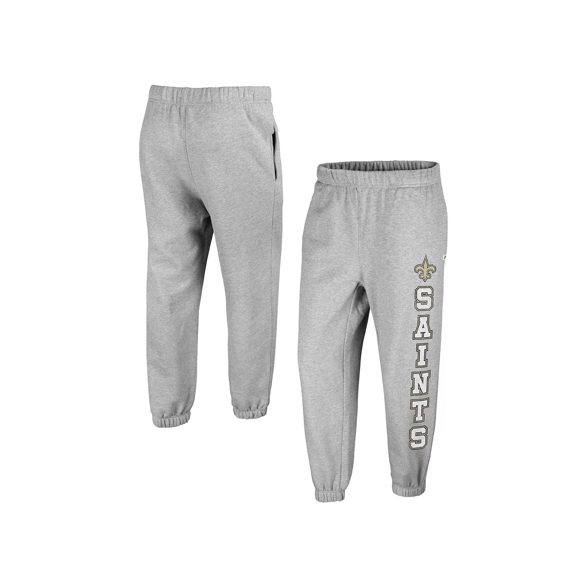Women's '47 Gray New Orleans Saints Double Pro Harper Jogger Sweatpants,  Product Image