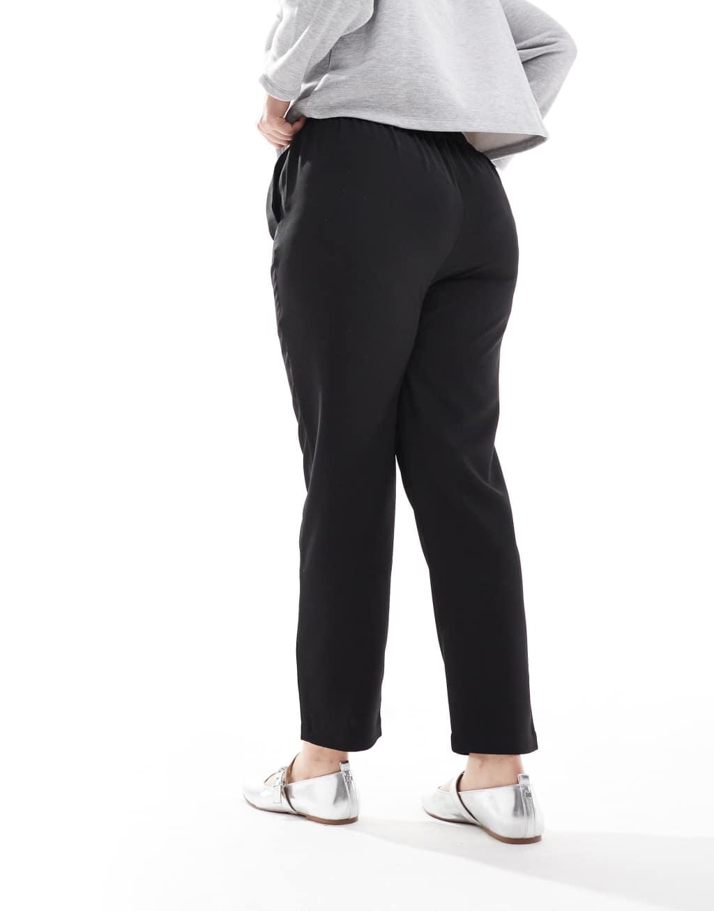 Yours darted waist tapered pants in black Product Image