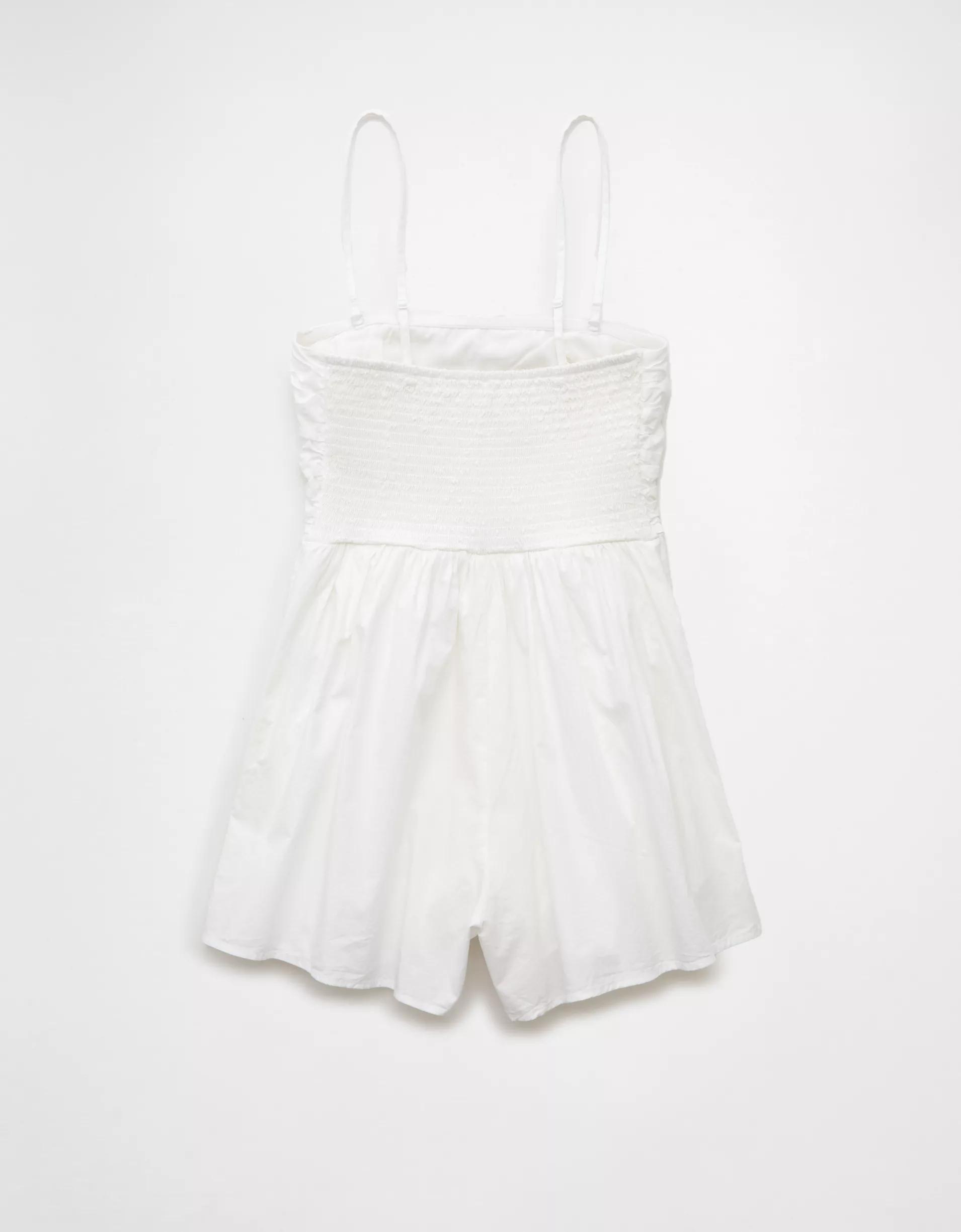 AE Strapless Ruched Bodice Romper Product Image