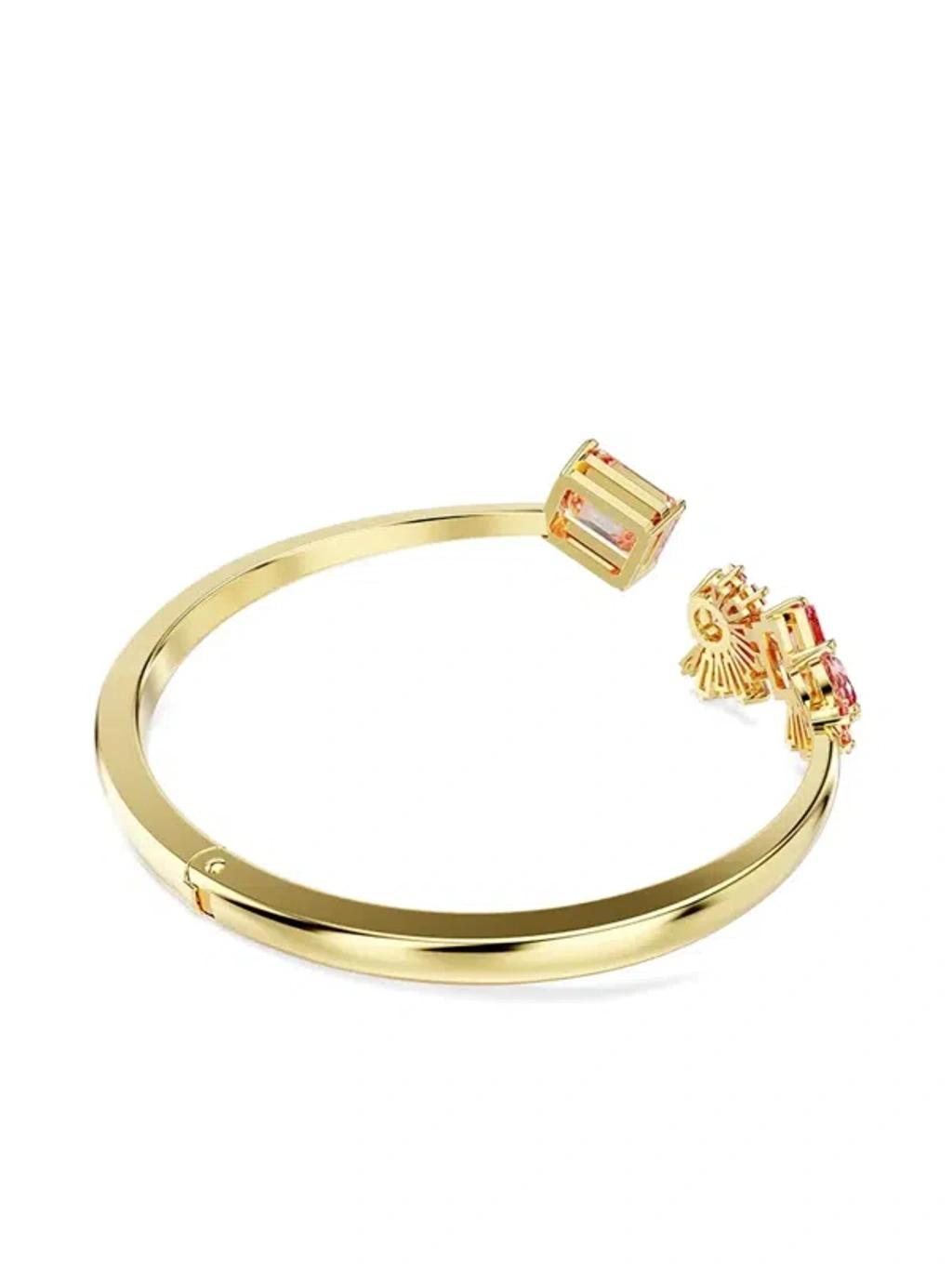 SWAROVSKI Gema Bangle Gold Shiny Pink In Silver Tone Product Image