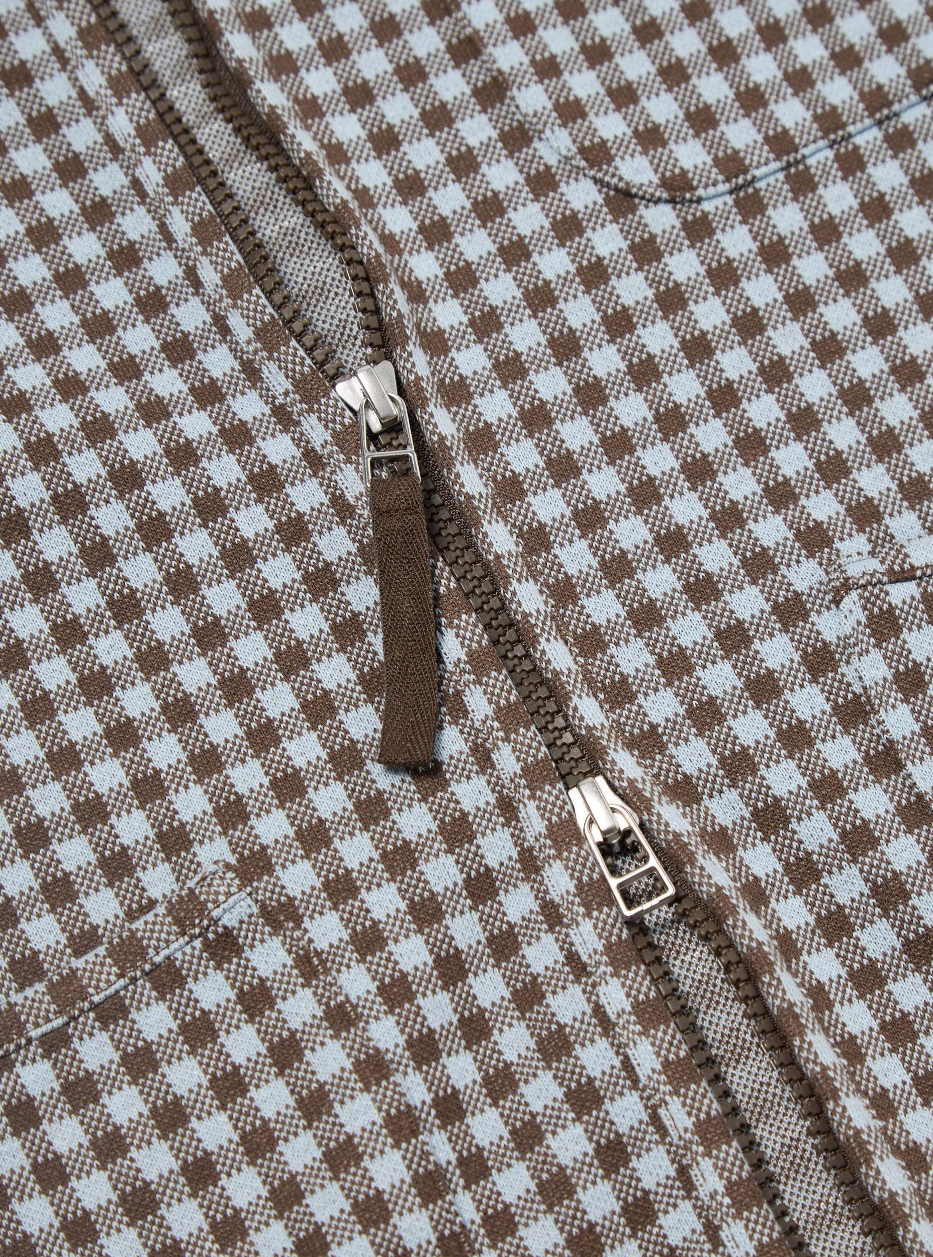 Brown/Sky Gingham Cotton Zip Gilet Product Image