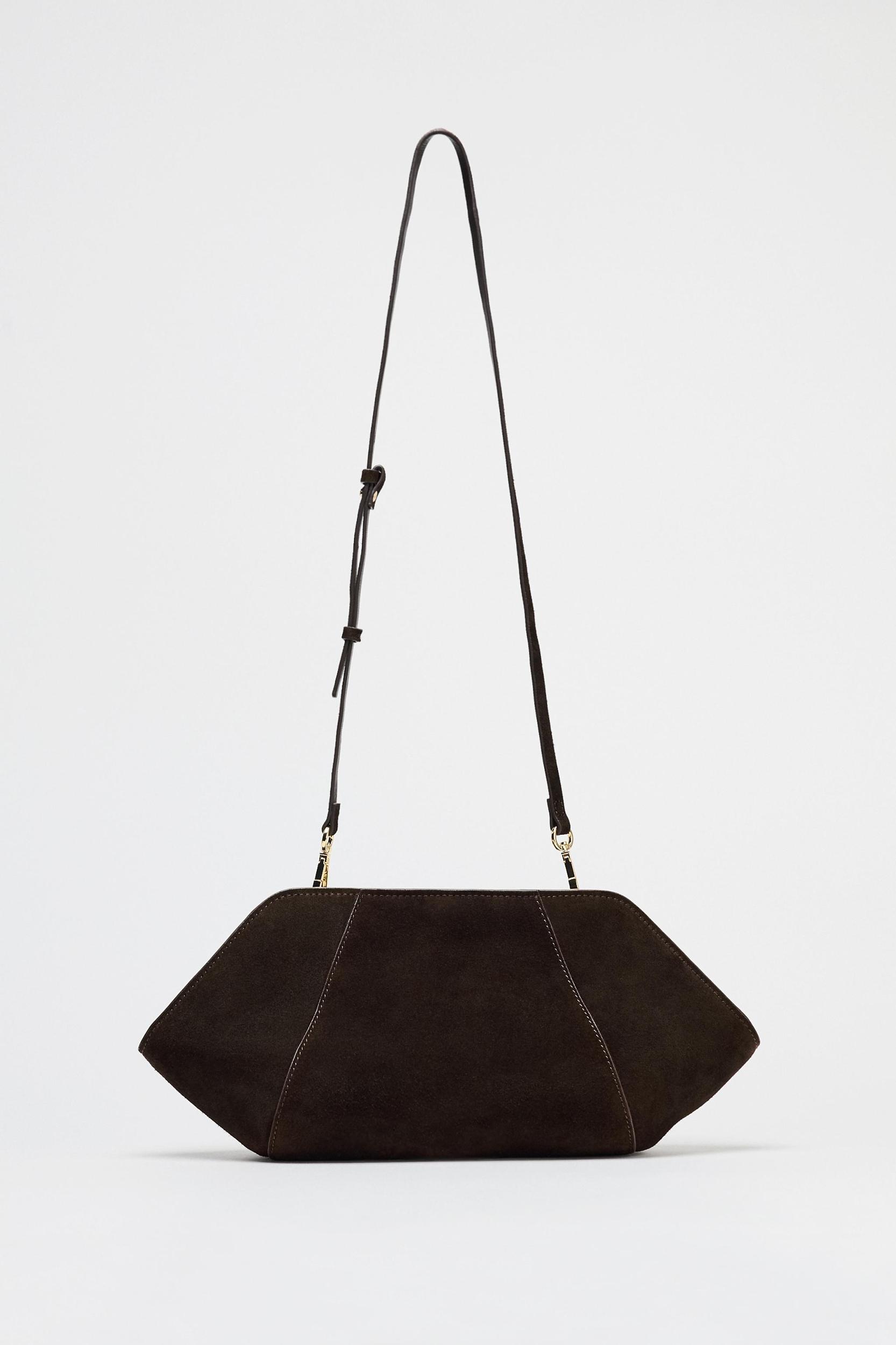 SPLIT LEATHER TOPSTITCH CLUTCH Product Image