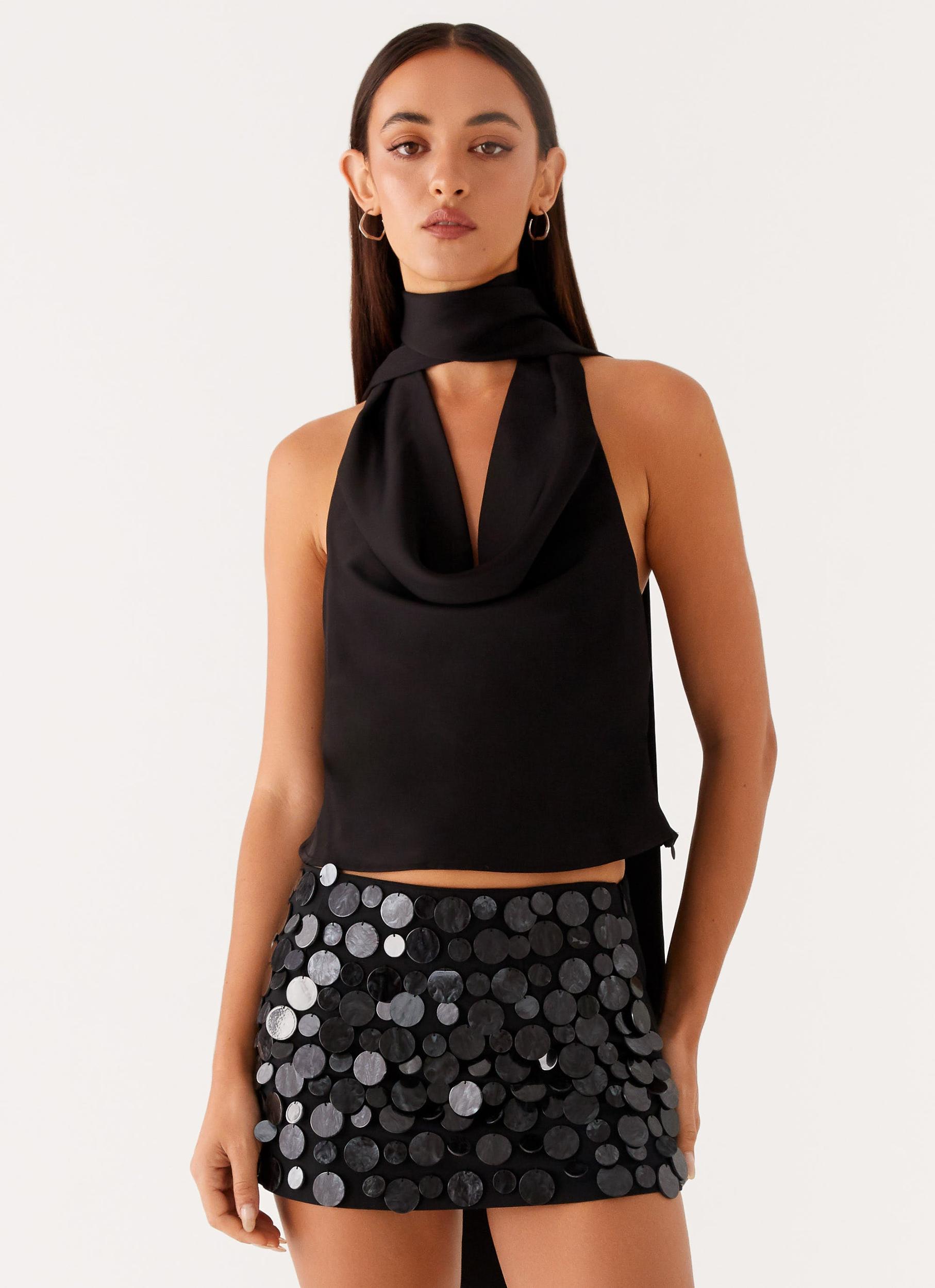 Catching Feelings Top - Black Product Image