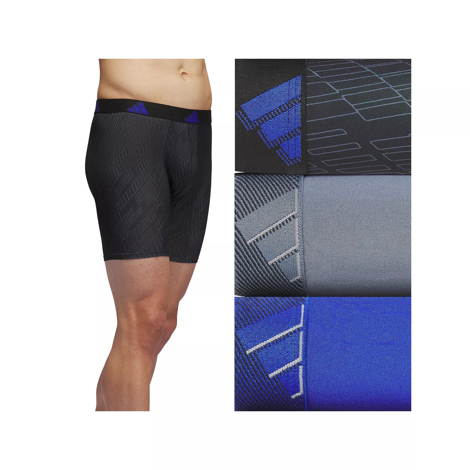 Men's adidas 3-pack Microfiber Boxer Briefs, Size: XXL, Ghost Black Onix Product Image