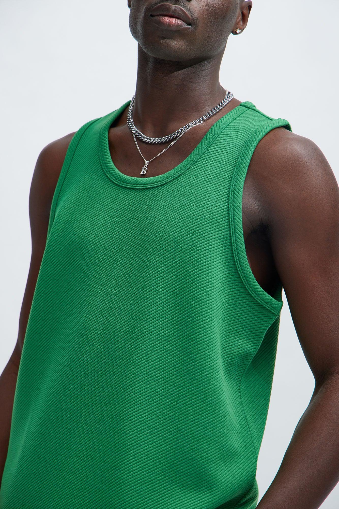 Kina Textured Tank - Green Product Image