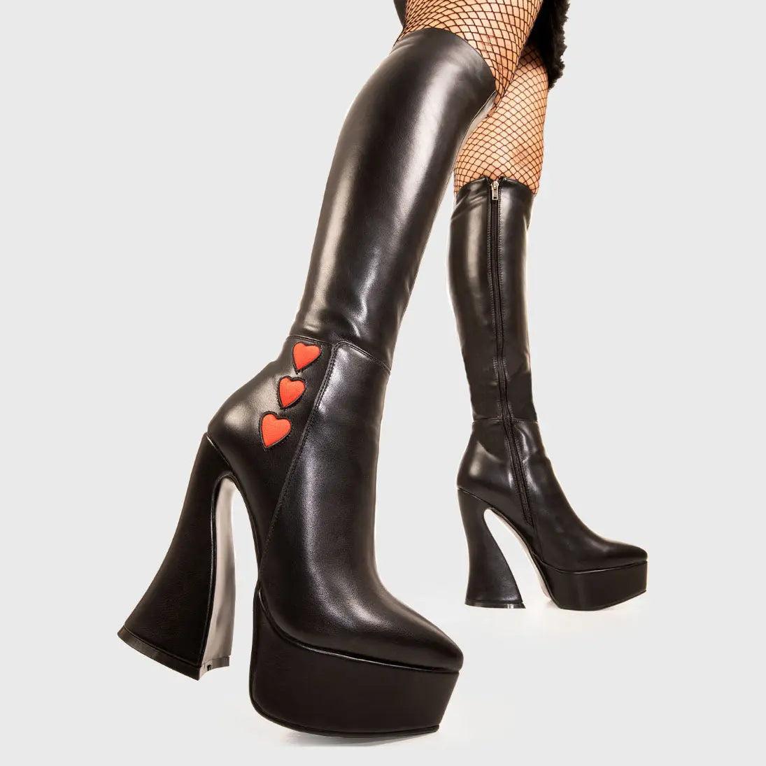 Love Potion Platform Knee High Boots Product Image