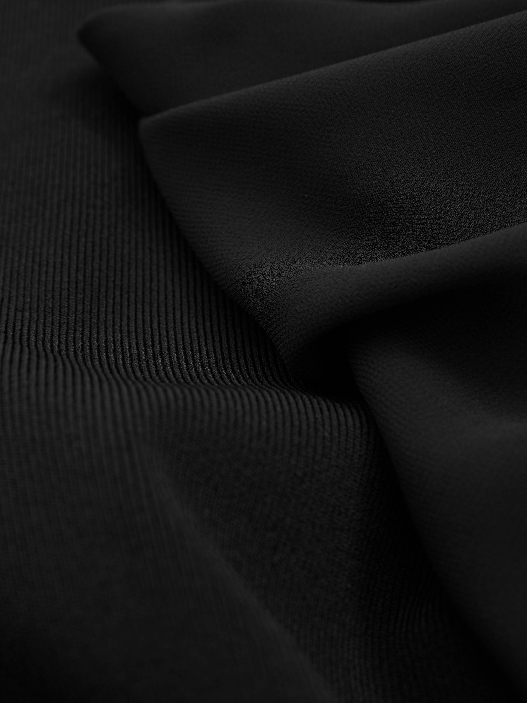 Florere Hybrid Knit Sheer Sleeve Black Top in Black Product Image