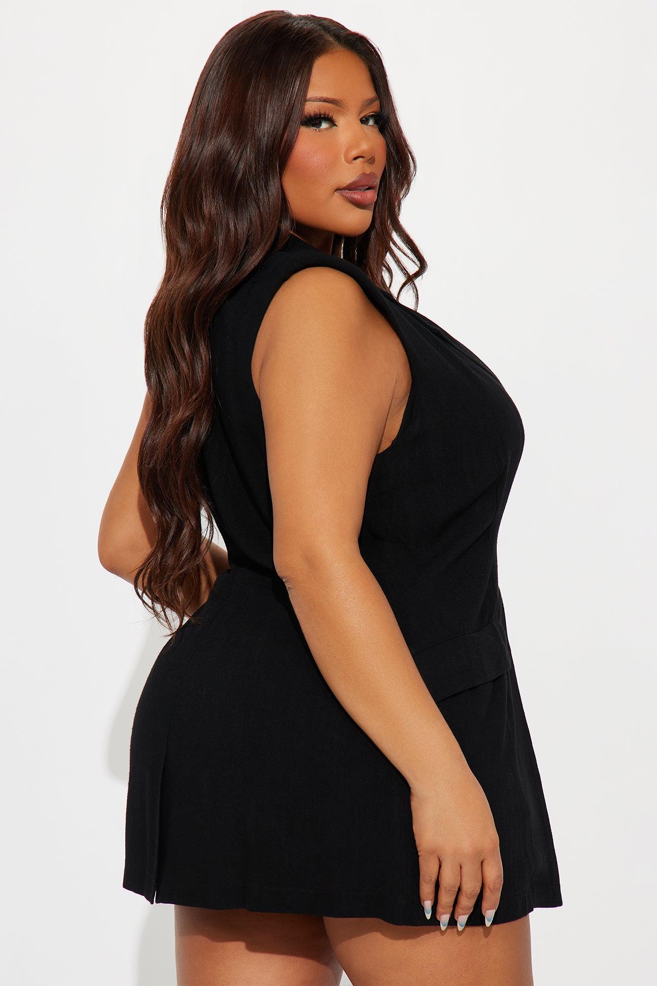 Azani Linen Vest - Black Product Image