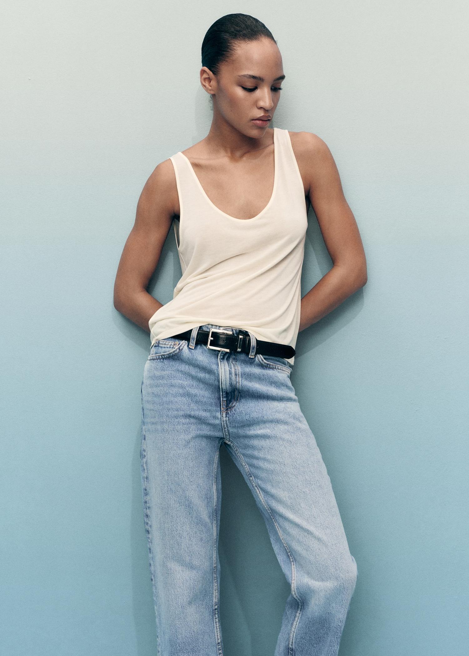 Matilda medium-rise straight-fit jeans - Women | MANGO USA Product Image