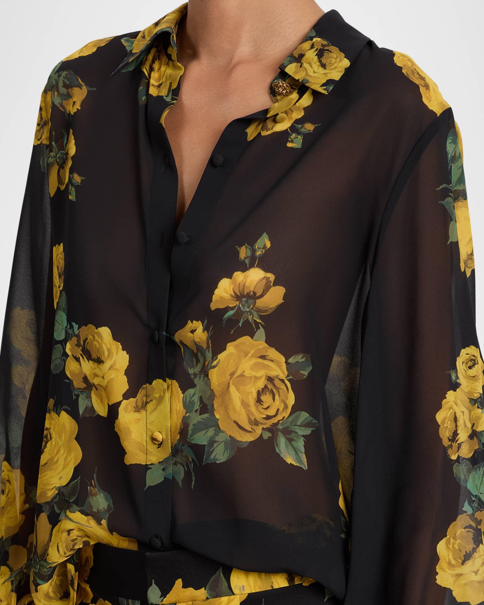 Candace Rosehips Blouson-Sleeve Buttoned Shirt Product Image