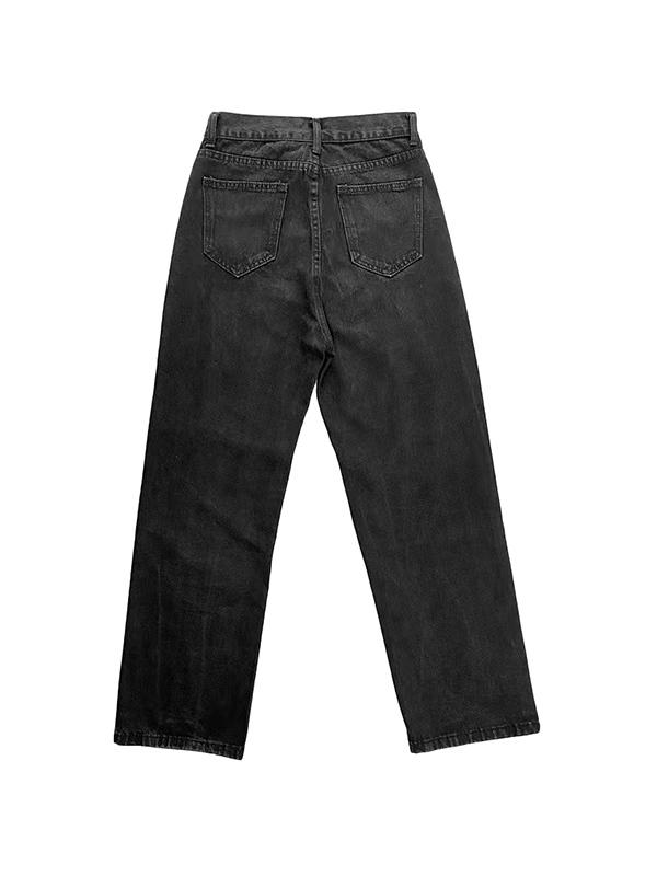 Vintage Washed High Waist Boyfriend Jeans Product Image