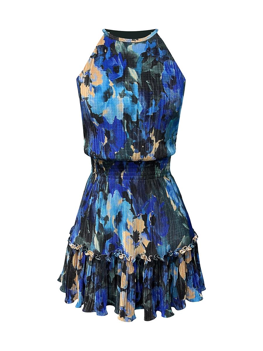 Womens Kaylee Floral Halter Minidress Product Image