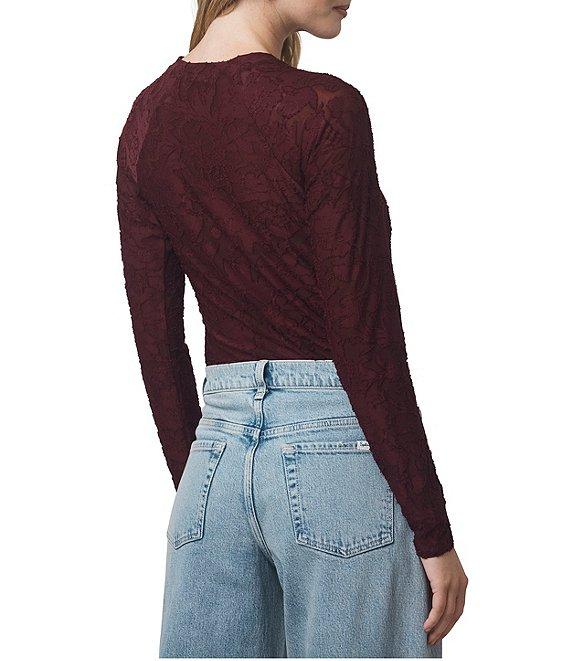 Splendid Cecelia Floral Burnout Crew Neck Long Sleeve Tee Product Image