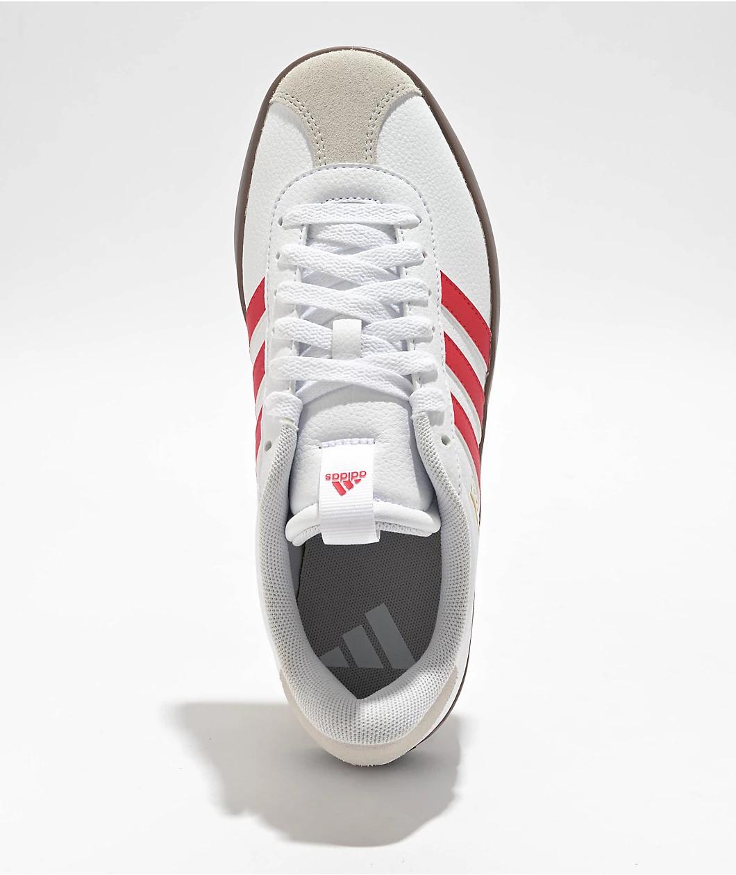 adidas VL Court 3.0 White & Scarlet Shoes Product Image