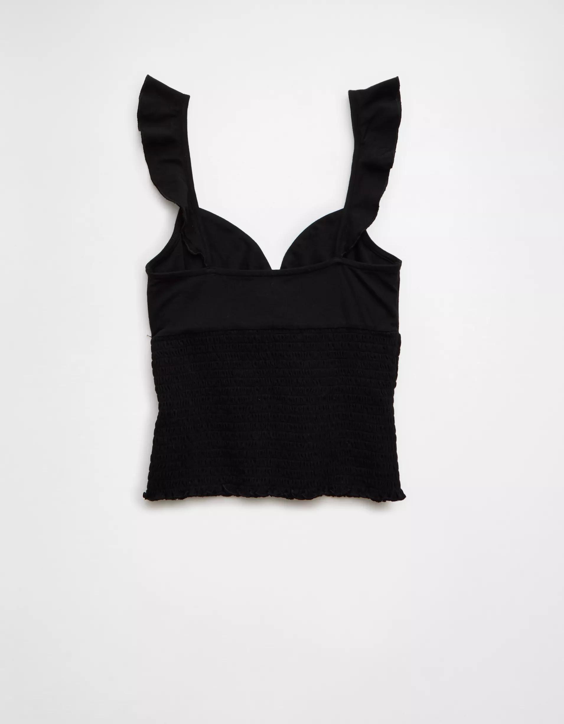 AE Sunchaser Knit Wrap Front Smocked Tank Top Product Image