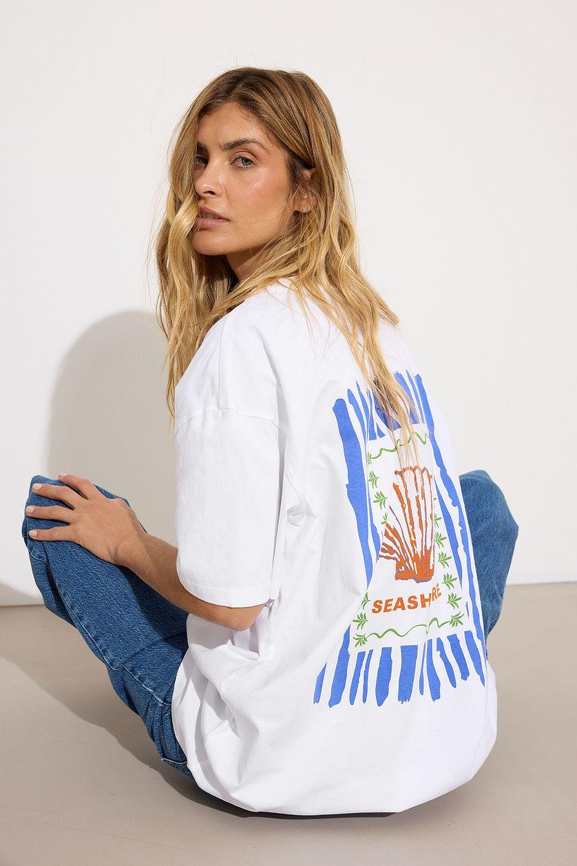 Printed Round Neck Oversized Tee Product Image