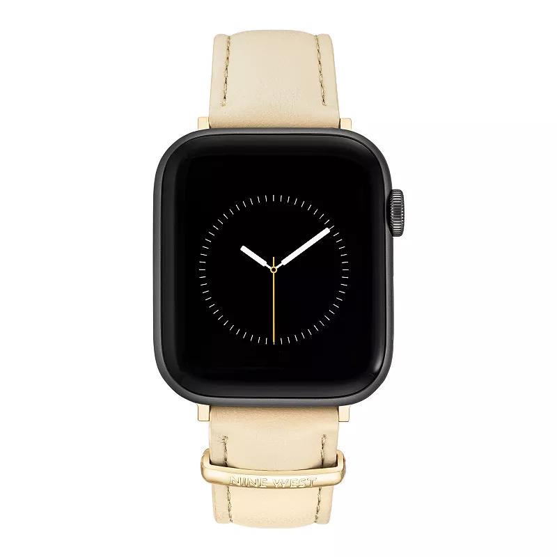 Nine West Women's Smooth Faux Leather Band designed for Apple Watch®, Size: Small, Ivory Product Image