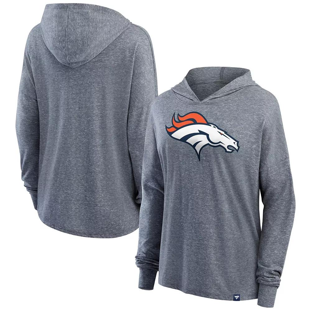 Women's Fanatics Branded Heather Gray Denver Broncos Cozy Primary Pullover Hoodie, Size: XS, Grey Product Image