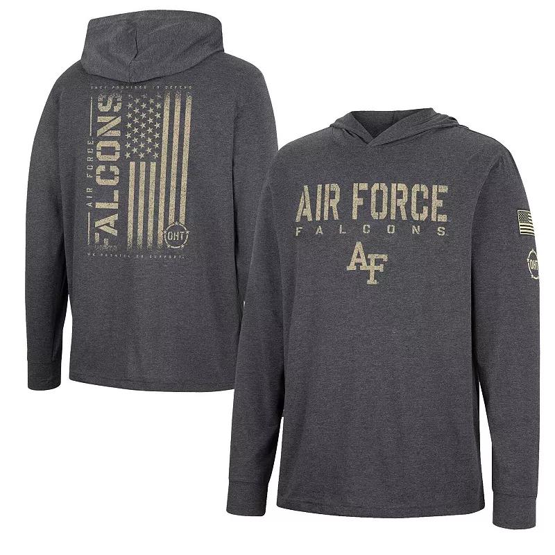 Men's Colosseum Charcoal Air Force Falcons Team OHT Military Appreciation Hoodie Long Sleeve T-Shirt, Size: XL, Afa Black Product Image