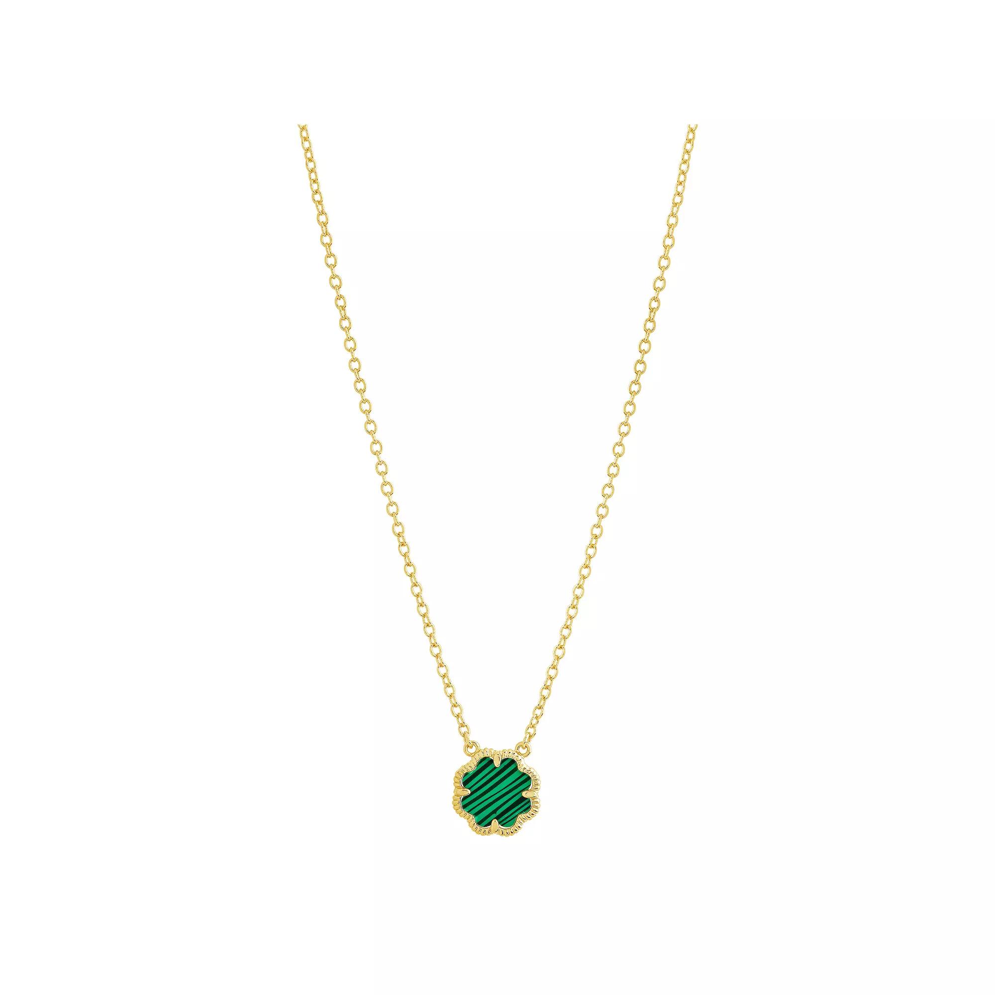 MC Collective Abalone Flower Medallion Necklace, Womens Gold Tone Black Product Image