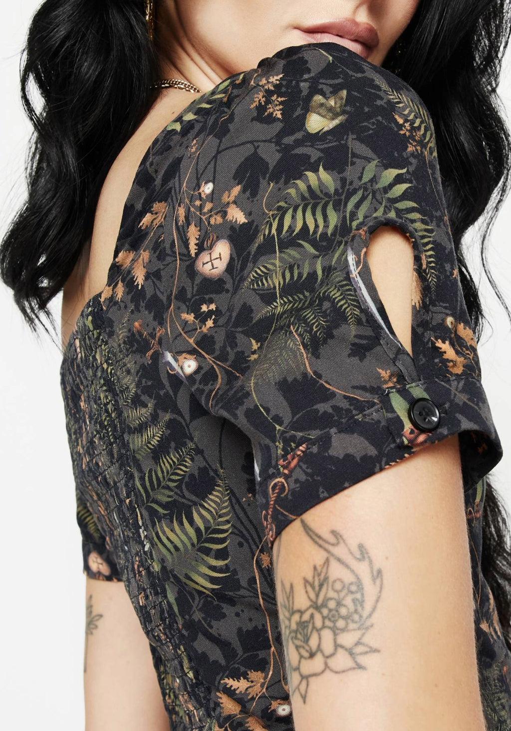 Wither Fern Print Button Up Top Product Image