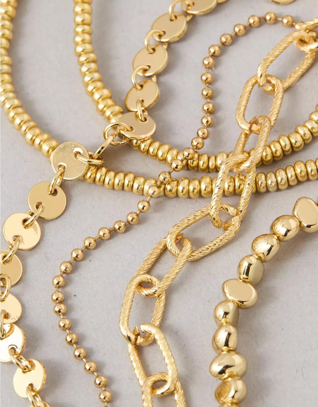 AEO Gold Disc Bracelet 5-Pack Product Image