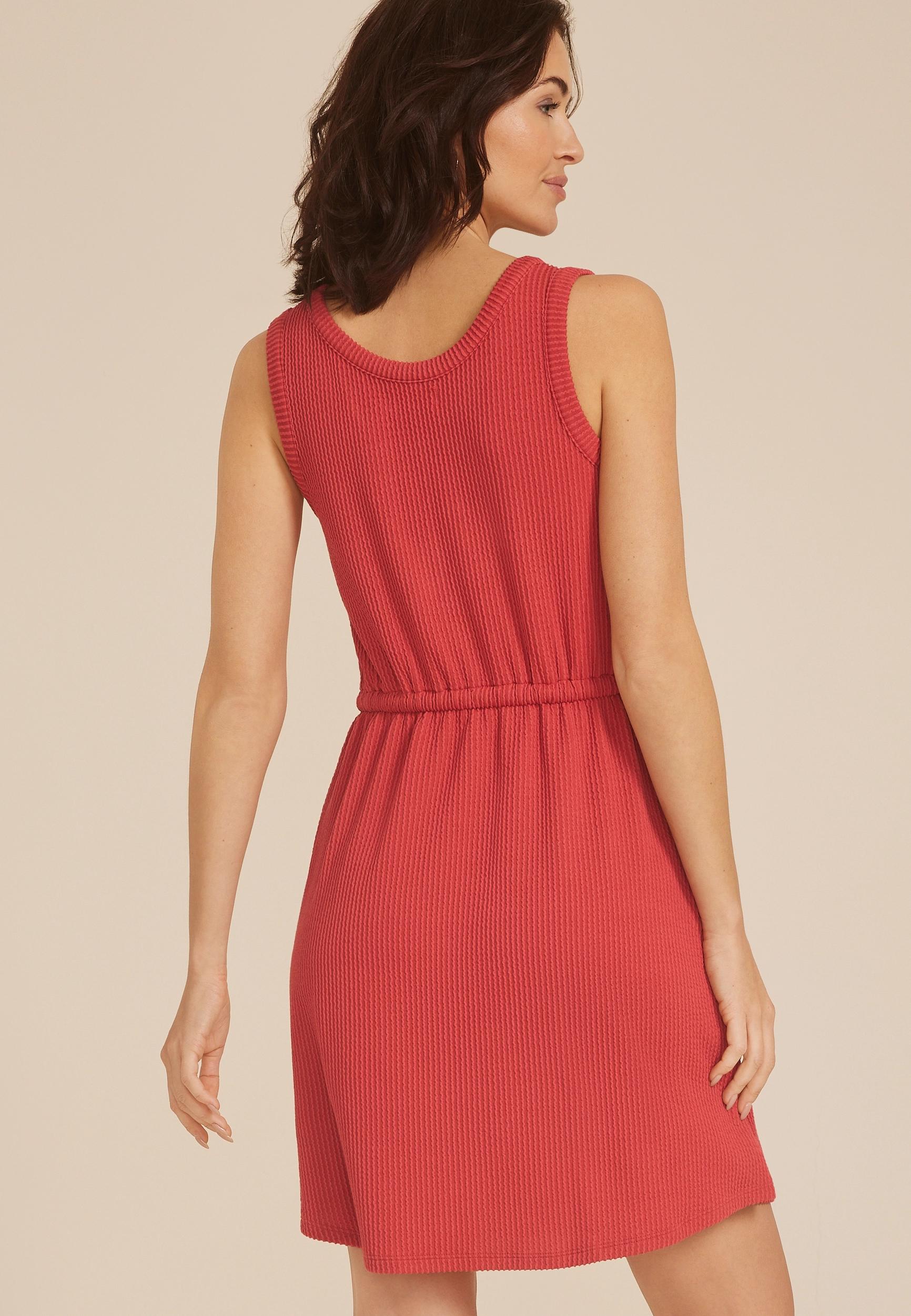 24/7 Bare Henley Wavy Rib Dress Product Image