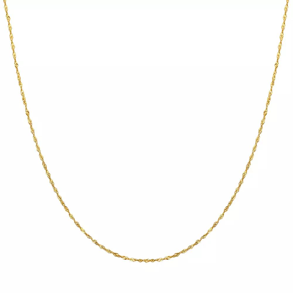 Everlasting Gold 14k Gold Singapore Chain Necklace, Womens Product Image