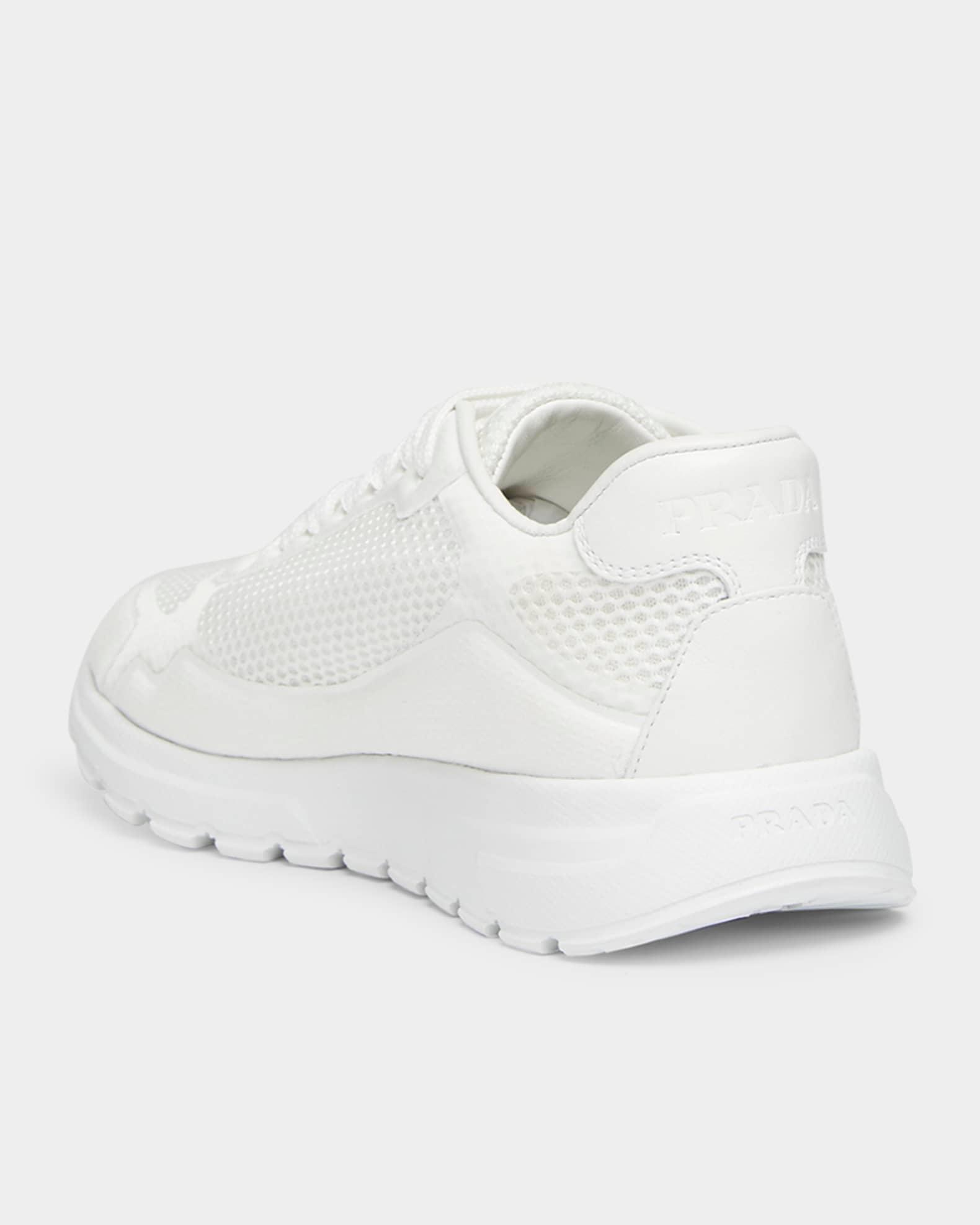 Rete Net Leather Lace-Up Sneakers Product Image