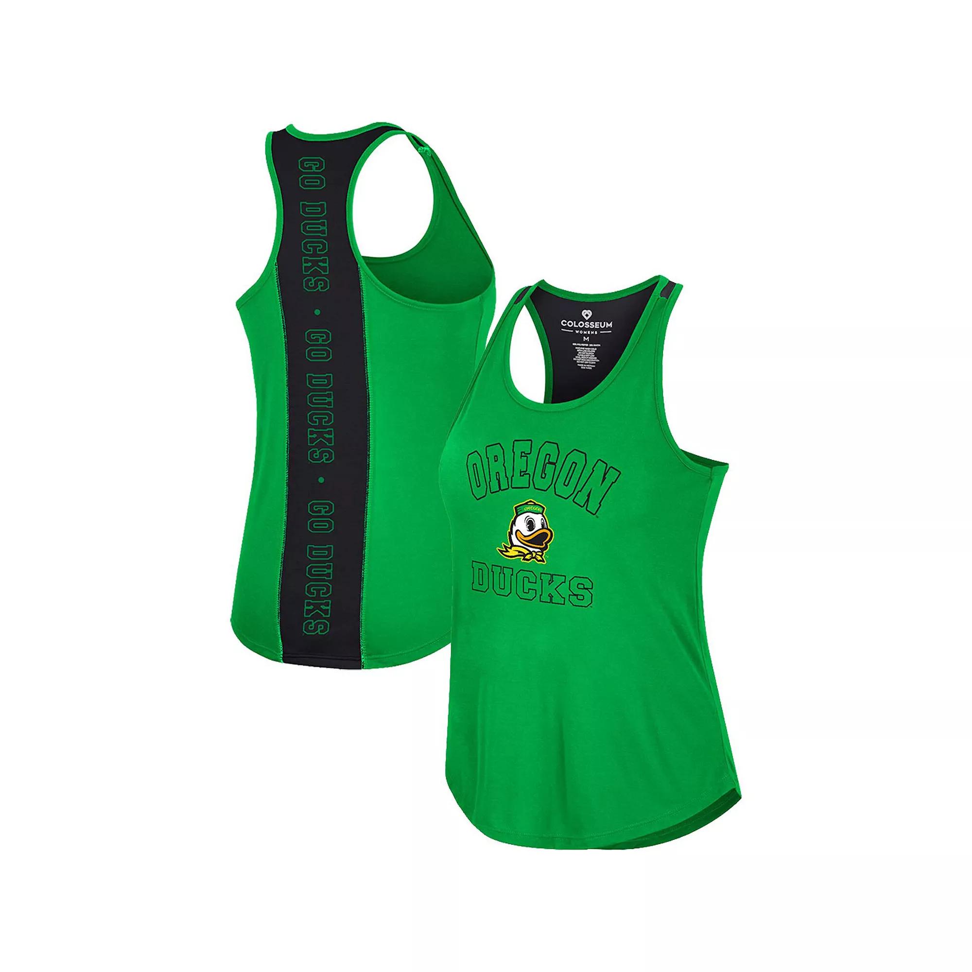 Women's Colosseum Green Oregon Ducks 10 Days Racerback Scoop Neck Tank Top, Size: Medium Product Image