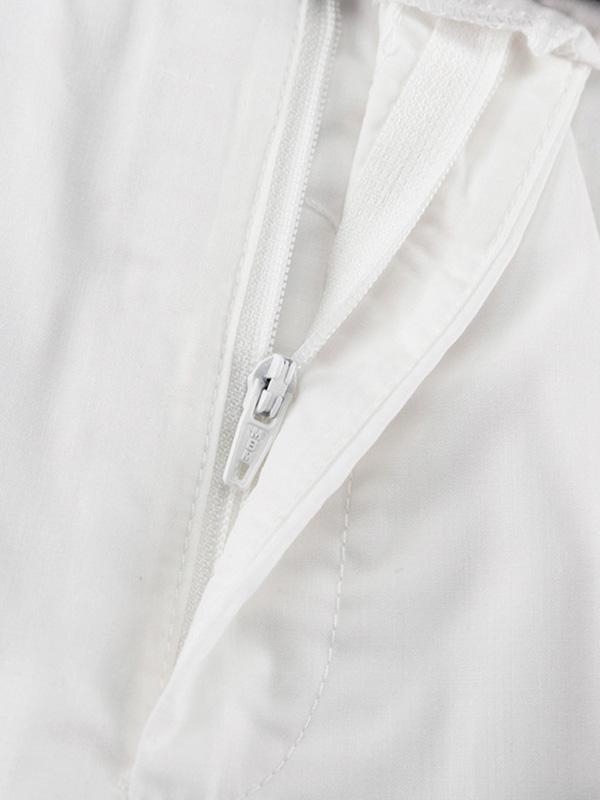 Loose Puff Sleeves Pleated Solid Color Off-The-Shoulder Blouse + Pants Trousers Elasticity Two Pieces Set Product Image