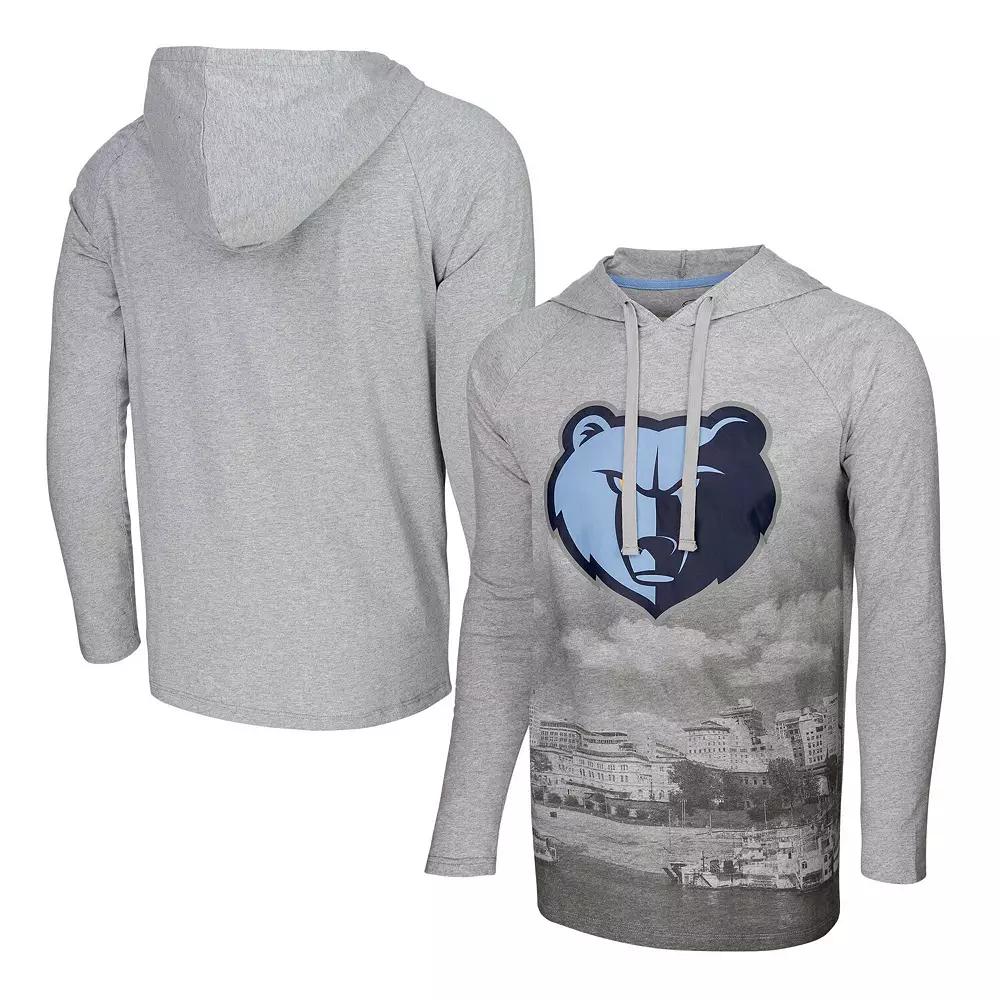 Men's Stadium Essentials Heather Gray Memphis Grizzlies Atrium Raglan Long Sleeve Hoodie T-Shirt, Adult Unisex,  Product Image