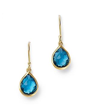Womens Rock Candy 18K Green Gold & LondonTopaz Teeny Teardrop Earrings Product Image
