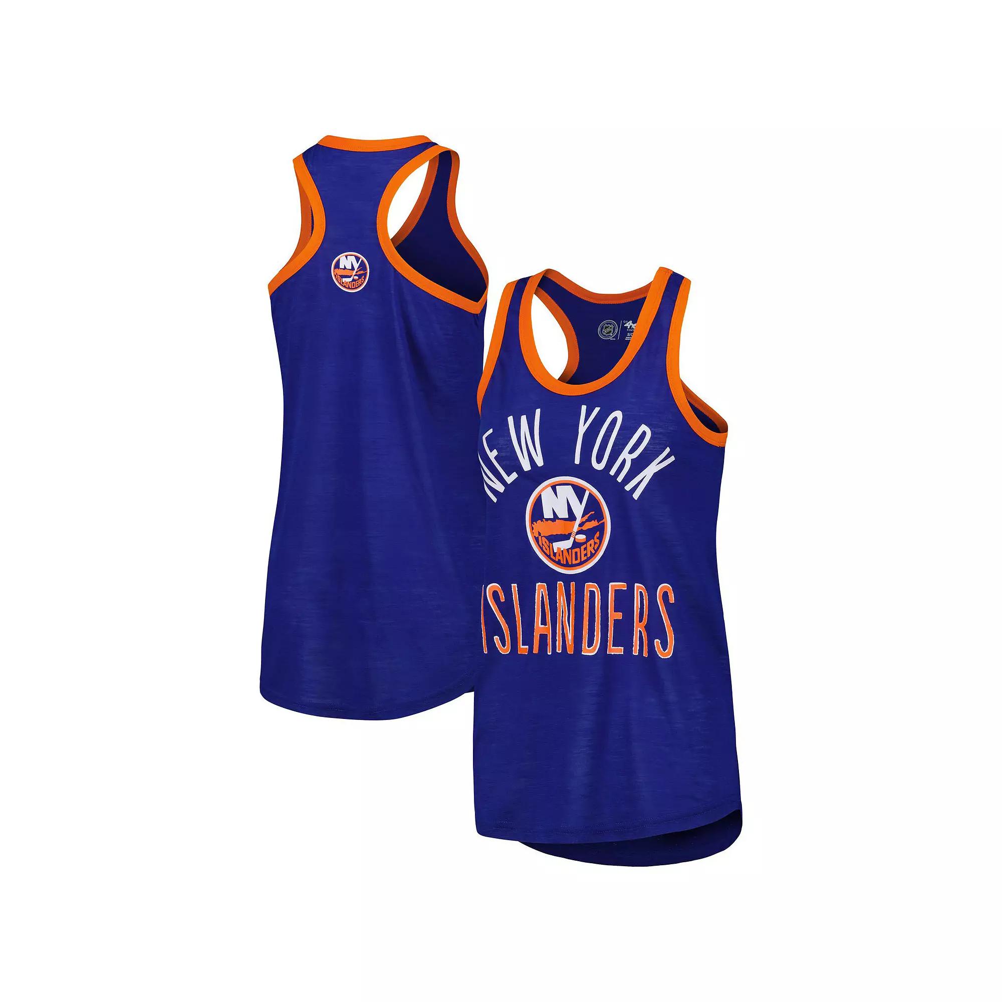 Women's G-III 4Her by Carl Banks Royal New York Islanders First Base Racerback Scoop Neck Tank Top,  Product Image