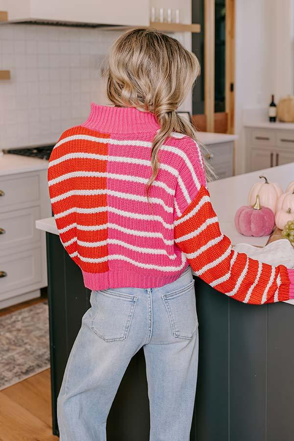 Snuggles And S'mores Knit Sweater in Pink Product Image